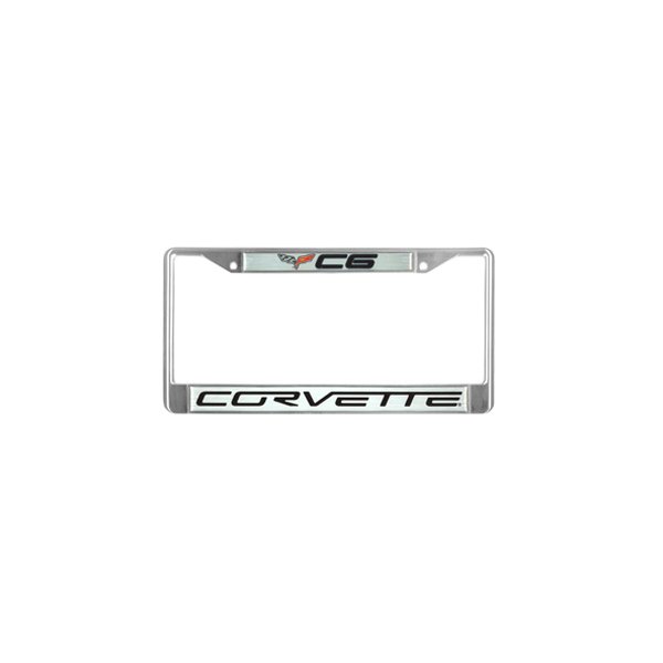 Eurosport Daytona® - GM 4-Hole License Plate Frame with C6 Corvette Logo and Emblem