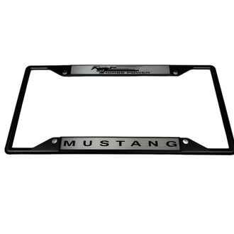 Eurosport Daytona® - Ford Motor Company 4-Hole Black License Plate Frame with Horse Power Mustang Logo