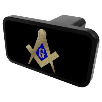 Eurosport Daytona® - Euro-Hitch Hitch Cover with Masonic Gold Outline with Dark Blue Logo for 2" Receivers
