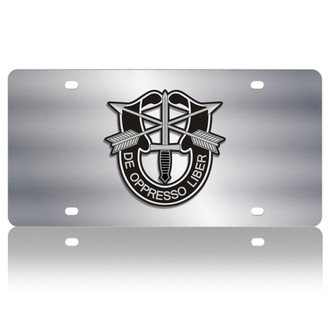 Eurosport Daytona® - LSN Polished License Plate with De Oppresso Libre Logo
