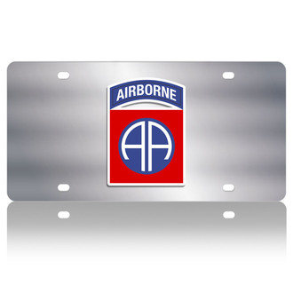 Eurosport Daytona® - LSN Polished License Plate with 82nd Airborne Division Logo