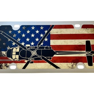 Eurosport Daytona® - LSN Polished License Plate with Black Hawk Helicopter Logo