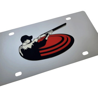 Eurosport Daytona® - LSN Polished License Plate with Skeet Shooting Logo
