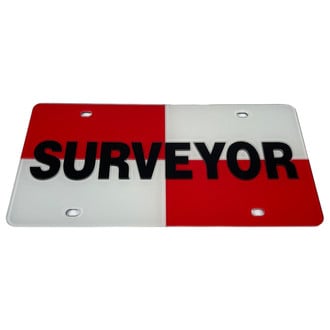 Eurosport Daytona® - LSN Black License Plate with Surveyor Logo
