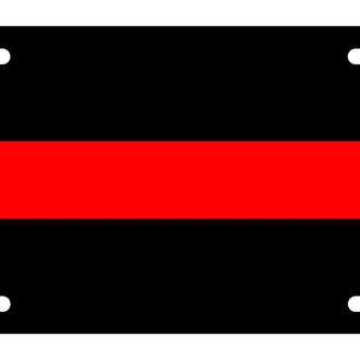 Eurosport Daytona® - LSN Polished License Plate with Fallen FireFighter Logo and Red Bar