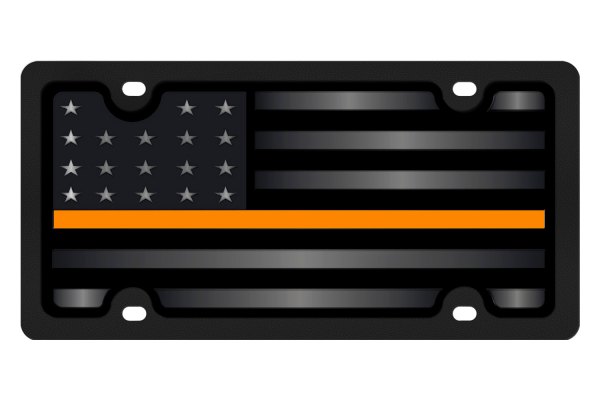 Eurosport Daytona® - LSN License Plate with USA Flag Logo and Orange Stripes