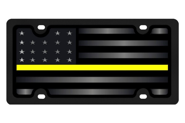 Eurosport Daytona® - LSN License Plate with USA Flag Logo and Yellow Stripes