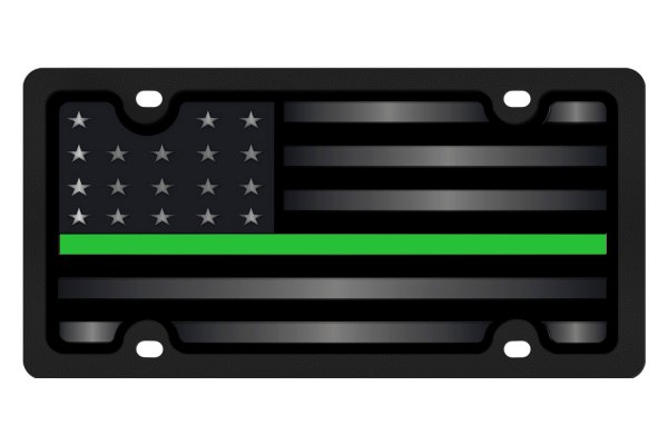 Eurosport Daytona® - LSN License Plate with USA Flag Logo and Green Stripes