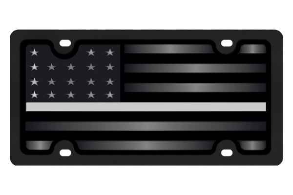 Eurosport Daytona® - LSN License Plate with USA Flag Logo and Gray Stripes
