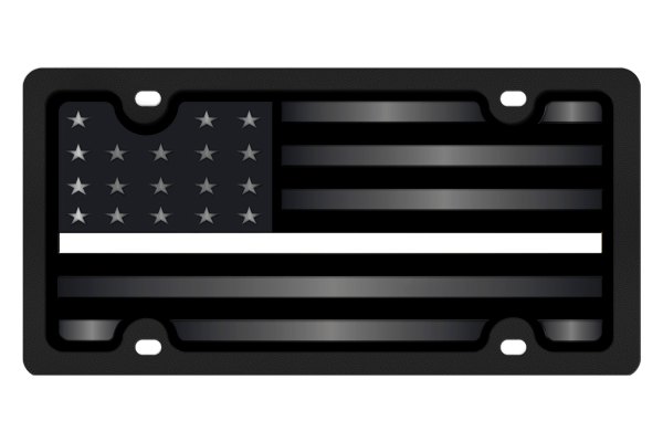 Eurosport Daytona® - LSN License Plate with USA Flag Logo and White Stripes