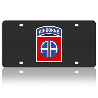 Eurosport Daytona® - LSN Polished License Plate with 82nd Airborne Division Logo
