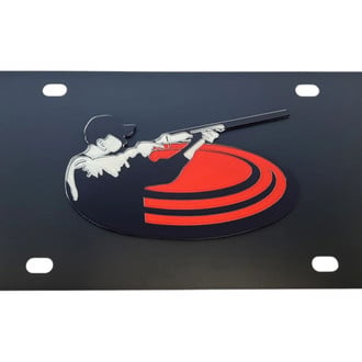 Eurosport Daytona® - LSN Polished License Plate with Skeet Shooting Logo