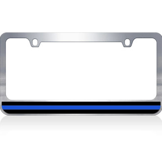 Eurosport Daytona® - LSN Chrome License Plate with Blue Line