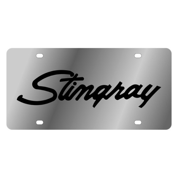 Eurosport Daytona® - GM License Plate with Script Laser Etched Stingray Retro Logo