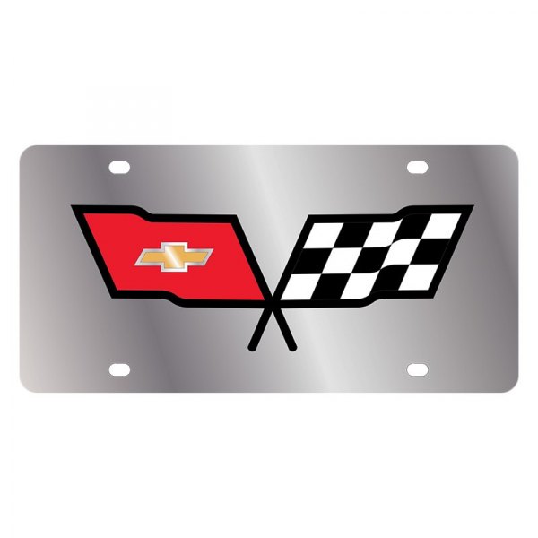 Eurosport Daytona® - GM License Plate with Corvette C3 Flags Logo