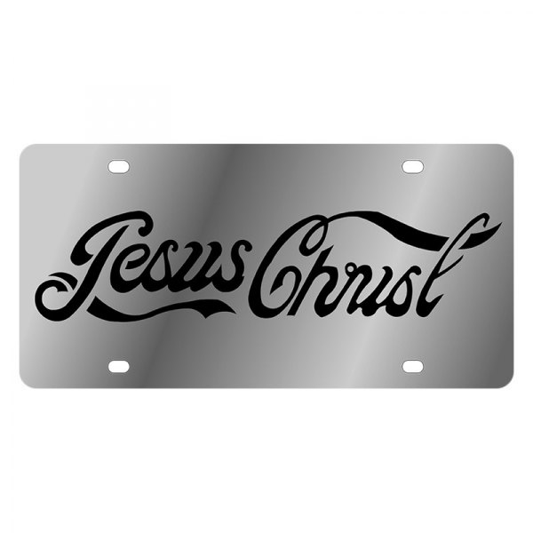 Eurosport Daytona® - LSN License Plate with Cola Script Jesus Christ Logo