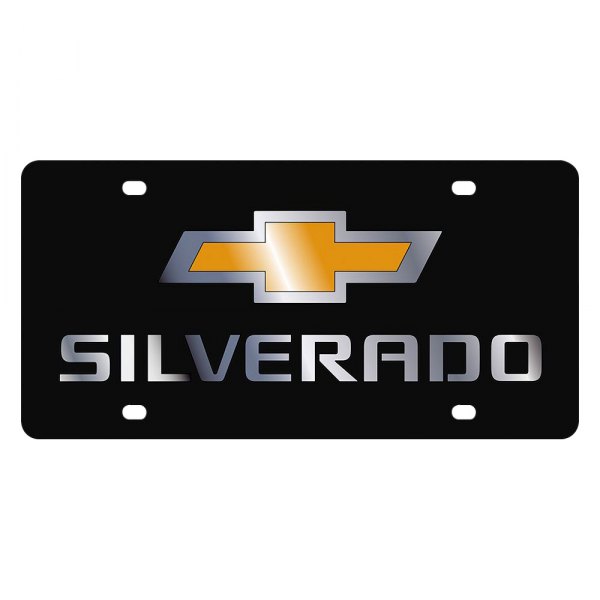 Eurosport Daytona® - GM License Plate with Style 2 Silverado New Logo and Chevrolet Emblem