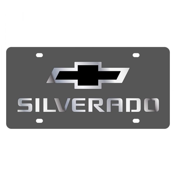 Eurosport Daytona® - GM License Plate with Style 2 Silverado New Logo and Chevrolet Emblem