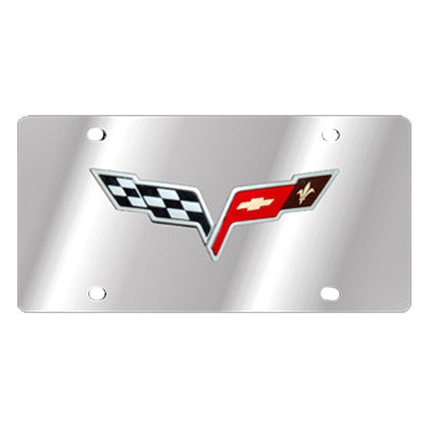 Eurosport Daytona® - GM License Plate with OEM Corvette C6 Flags Logo