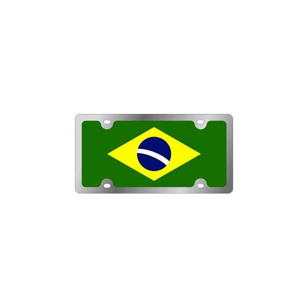 Eurosport Daytona® - Flags Style License Plate with Brazil