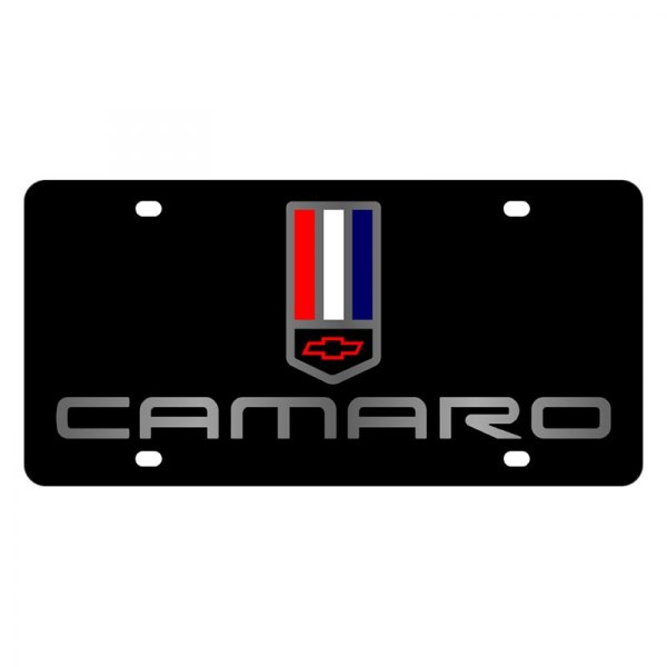 Eurosport Daytona® - GM Lazertag License Plate with Camaro Logo and Tri Bar Chevrolet Emblem
