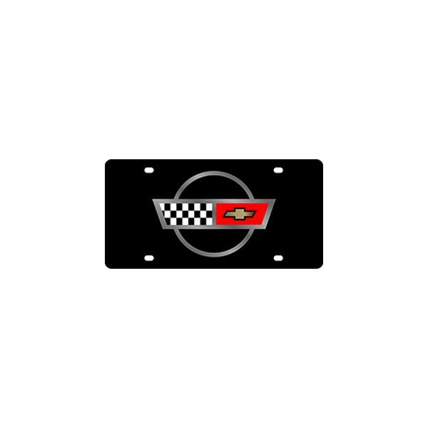 Eurosport Daytona® - GM Lazertag License Plate with Corvette C4 Flags Logo