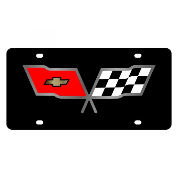 Eurosport Daytona® - GM Lazertag License Plate with Corvette C3 Flags Logo