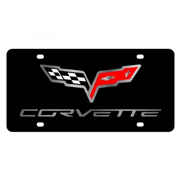 Eurosport Daytona® - GM Lazertag License Plate with Corvette C6 Logo and Emblem