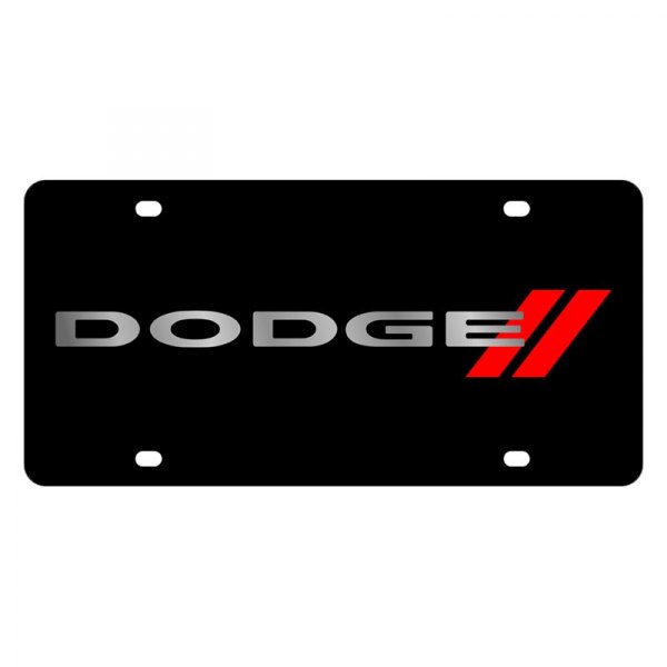 Eurosport Daytona® - MOPAR Lazertag License Plate with Dodge New Logo and Red Stripes