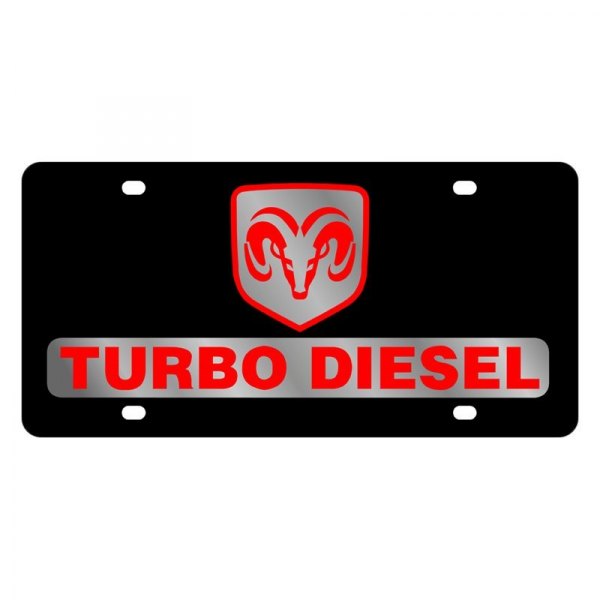 Eurosport Daytona® - MOPAR Lazertag License Plate with Turbo Diesel Logo and Ram Emblem