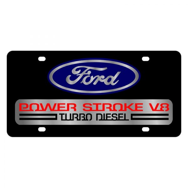 Eurosport Daytona® - Ford Motor Company Lazertag License Plate with Power Stroke V8 Logo and Ford Emblem