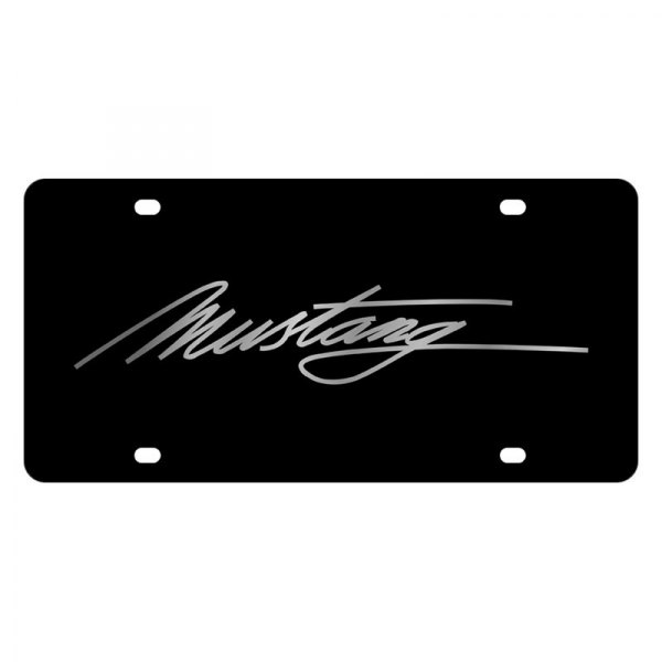 Eurosport Daytona® - Ford Motor Company Lazertag License Plate with Script Laser Etched Mustang Logo