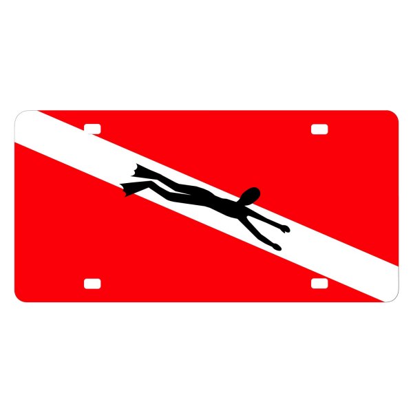 Eurosport Daytona® - Lazertag License Plate with Diver Down Flag Logo with Diver