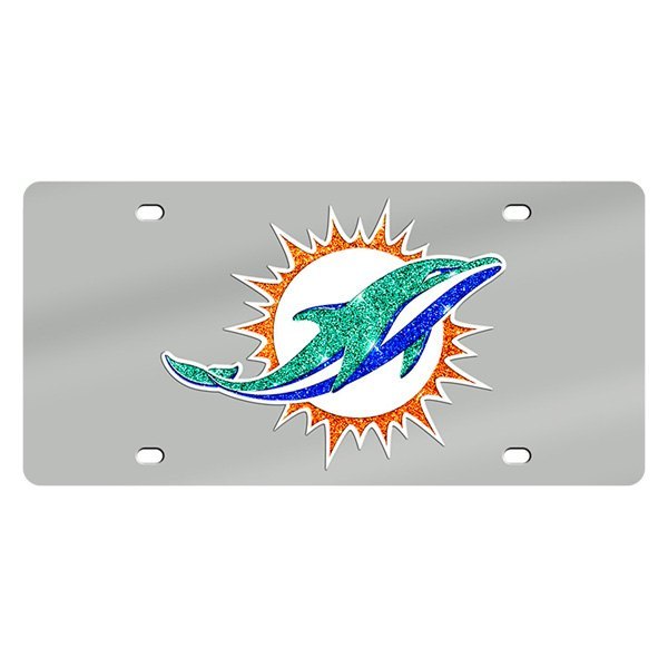 Eurosport Daytona® - License Plate with NFL Lazer Tag Miami Dolphins
