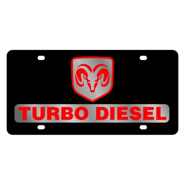 Eurosport Daytona® - MOPAR License Plate with Turbo Diesel Logo and Ram Emblem