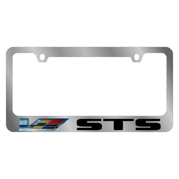 Eurosport Daytona® - GM 2-Hole License Plate Frame with V-Series STS Logo with Cadillac Emblem