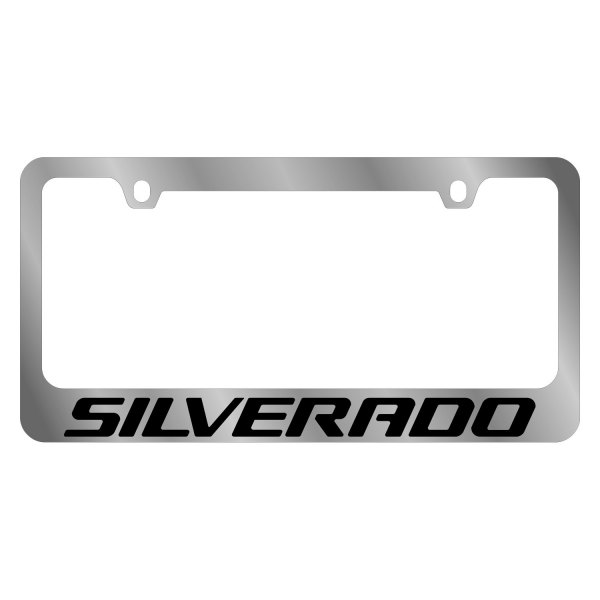 Eurosport Daytona® - GM 2-Hole License Plate Frame with Style 2 Chevrolet Silverado Logo