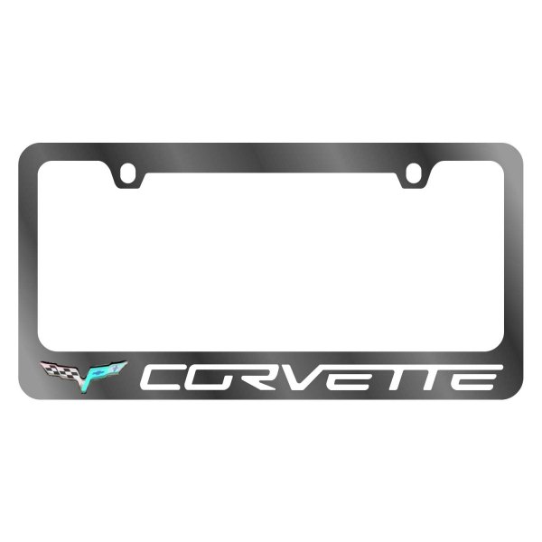 Eurosport Daytona® - GM 2-Hole License Plate Frame with Chevrolet Corvette Logo and Emblem