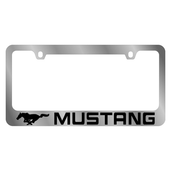 Eurosport Daytona® - Ford Motor Company 2-Hole License Plate Frame with Style 2 Mustang Logo and Emblem