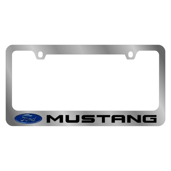 Eurosport Daytona® - Ford Motor Company 2-Hole License Plate Frame with Style 3 Mustang Logo and Ford Emblem