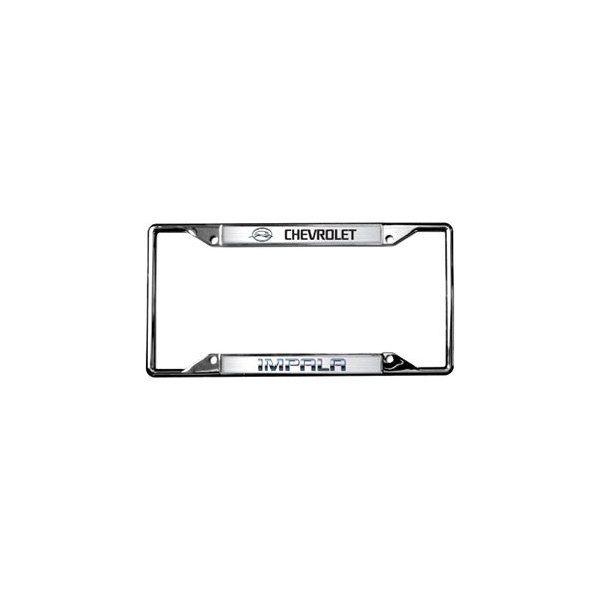 Eurosport Daytona® - GM 4-Hole License Plate Frame with Style 2 Chevrolet Impala Logo and Emblem
