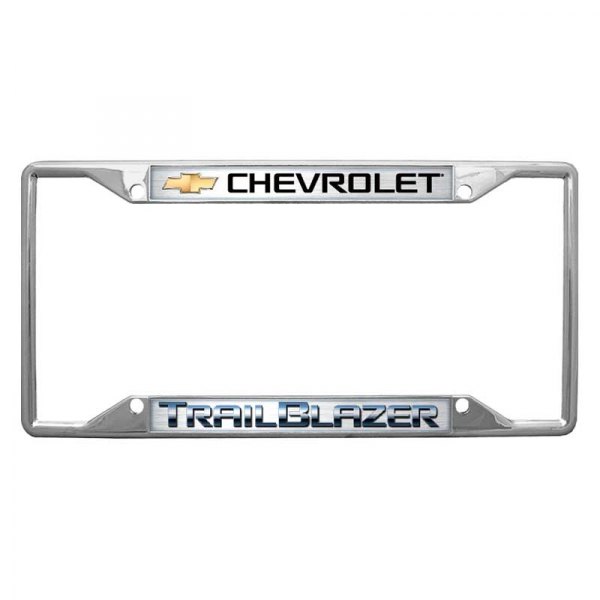 Eurosport Daytona® - GM 4-Hole License Plate Frame with Chevrolet Trailblazer Logo and Gold Emblem