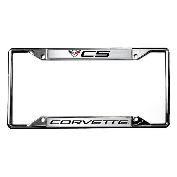 Eurosport Daytona® - GM 4-Hole License Plate Frame with C5 Corvette Logo and Emblem and Cut-Outs