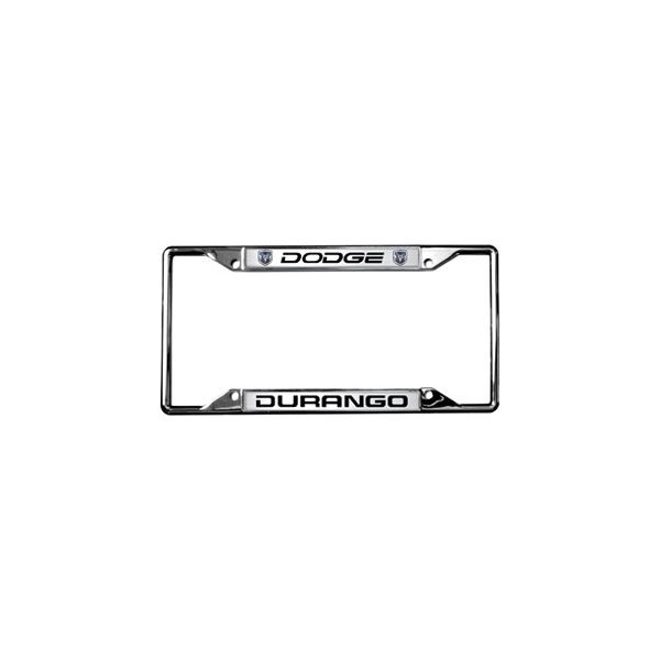 Eurosport Daytona® - MOPAR 4-Hole License Plate Frame with Style 2 Dodge Durango Logo and Dual Emblems