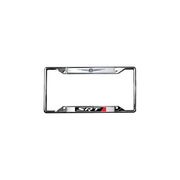 Eurosport Daytona® - MOPAR 4-Hole License Plate Frame with Style 2 SRT Logo and Chrysler Emblem