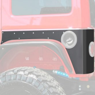 Black for '07-'18 Jeep Wrangler JKU 4door EVO MFG B-Pillar Rockskin Aluminum