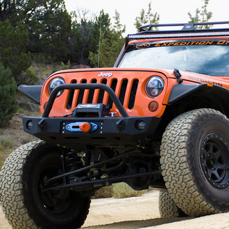 Expedition One® - Core Series 2 Stubby Black Powder Coated Front Winch HD Bumper