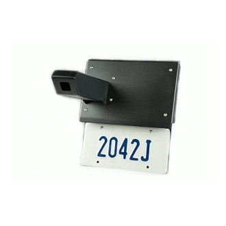 Expedition One® - Black Powder Coated Rear License Plate with Back-up Camera Relocation Brackets