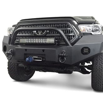 Expedition One® - RangeMax Full Width Black Powder Coated Front Winch HD Bumper with Hoop