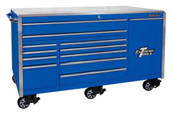 Extreme Tools® - EX Professional Ultra™ Blue Rolling Tool Cabinet (77" W x 30" D x 46" H)